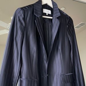 REISS Blue Satin Suit Jacket US 4